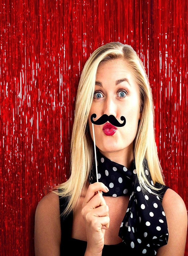 ANG Foil Party Wall Curtain, 6x3 Ft., Red, Pack of 2 - Image 5